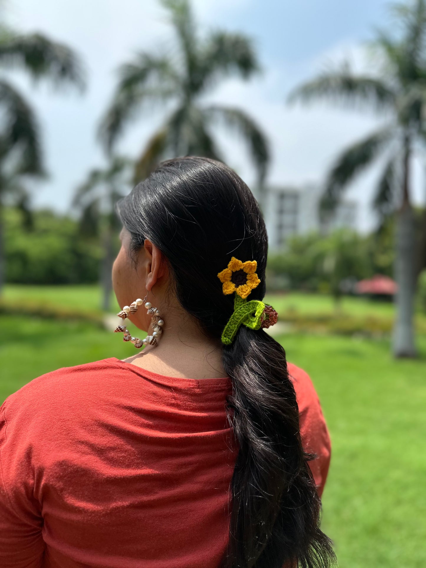 sunflower claw clip