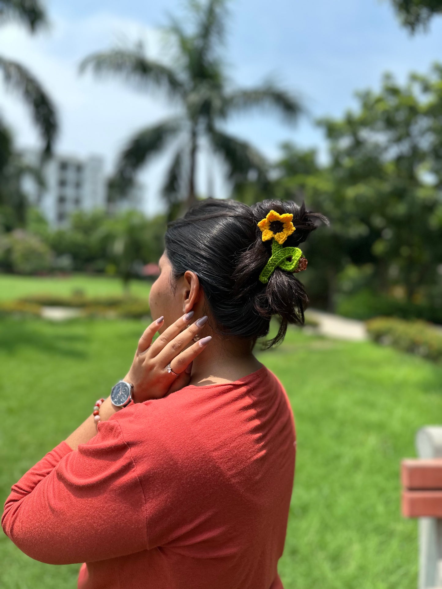 sunflower claw clip
